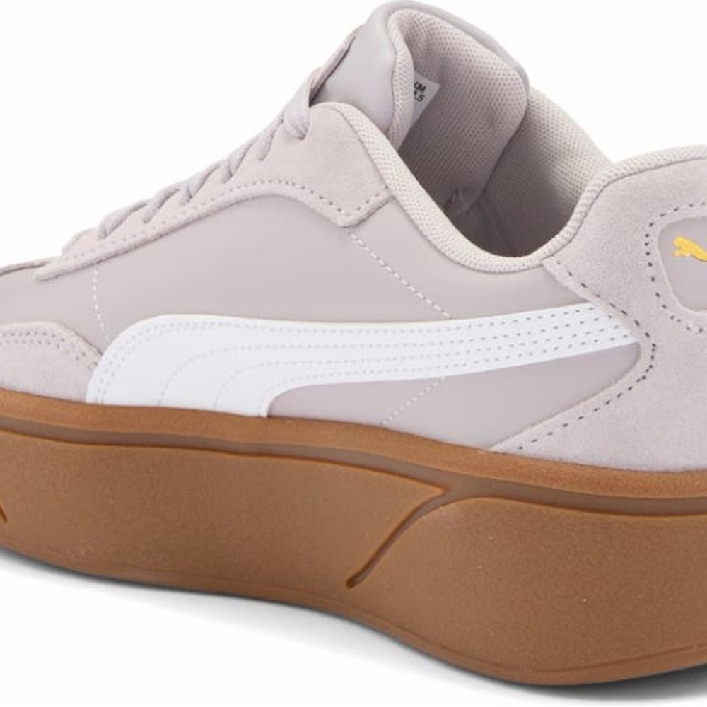 PUMA Women's Gray and White Sneakers with Gold Accents - Picture 3 of 7